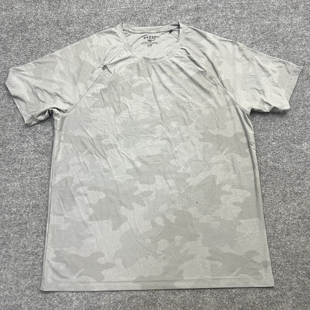 Rhone Shirt Mens XL Gray Camo Raglan Crewneck Athletic Tee Performance